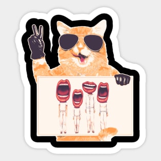 Peace Cat Talking Heads Sticker